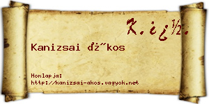 Kanizsai Ákos névjegykártya