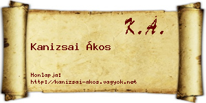 Kanizsai Ákos névjegykártya