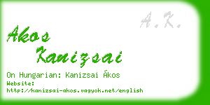 akos kanizsai business card